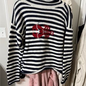 Alpaca wool striped lobster sweater